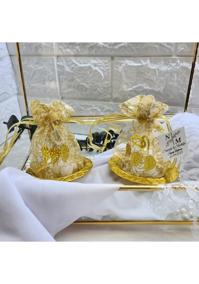 Keseli Plastik Lokumluk Hediyelik Altın Nikah Nişan Hediyelik 20