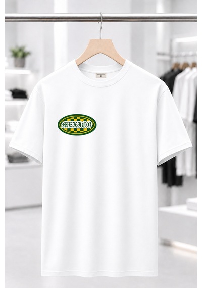 Bayloranzzo Mexico %100 Pamuk Heavy Cotton Premium Kalite Erkek Tişört Beyaz