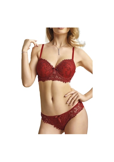 Ang Butik Kadın Nurteks 4487 Destekli Sütyen Takım Bordo