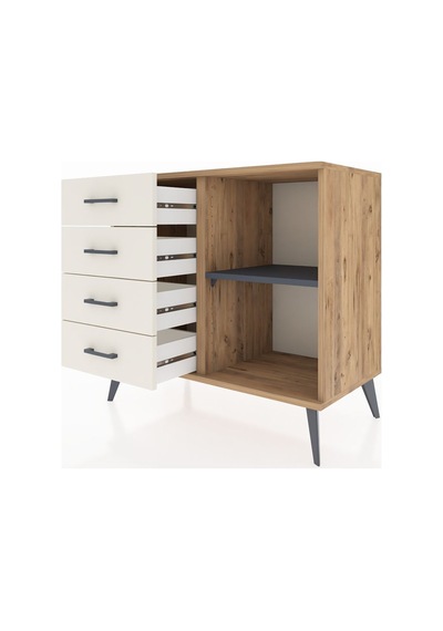 Hyperion Şifonyer Tek Raflı 4 Çekmeceli 88x44x80 Çam-antrasit/aytaşı Antrasit/aytaşı Hyperion Şifonyer Tek Raflı 4 Çekmeceli 88x44x80 Çam-antrasit/aytaşı Antrasit/aytaşı