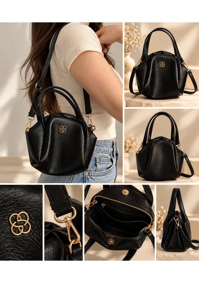 Elpida Bags Kadın Siyah El Ve Omuz Çantası Ve Aksesuar Hediye Seti Çanta, Kartlık, Cep Aynası, Toka Ve Charm Siyah - Kırmızı Elpida Bags Kadın Siyah El Ve Omuz Çantası Ve Aksesuar Hediye Seti Çanta, Kartlık, Cep Aynası, Toka Ve Charm Siyah - Kırmızı