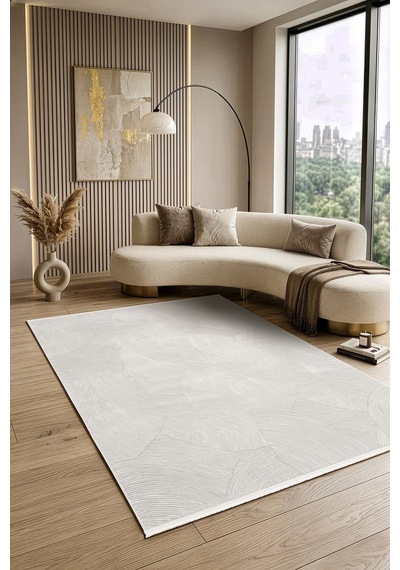 Luxia Lu001w Krem Akrilik Modern Salon Koridor Yatak Ve Oturma Odası Halısı-1772