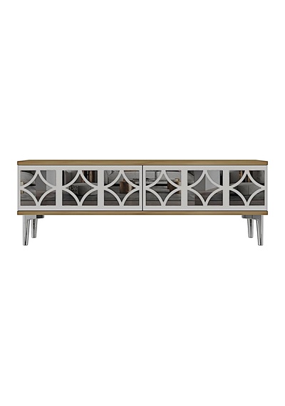 Tsa1236dbs - Öztv120 Tv Stand, Tv Sehpası Safirmeşe - Beyaz - Sılver 120cm