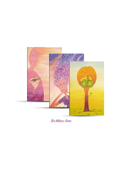 Üçlü Çizgili Defter Seti: Bir Kelime: Anne