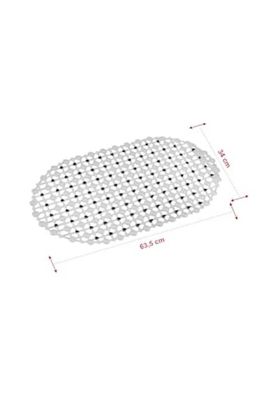Eko Serisi Banyo - Küvet İçi Kaydırmaz Vantuzlu Oluklu Oval Paspas 63 X 34 Cm, Siyah Diğer