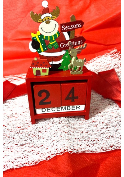 Yılbaşı Takvimi Ahşap Noel Süsü Takvim