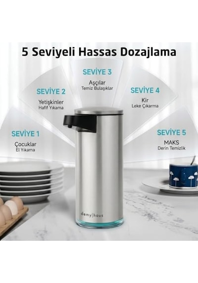Sensepro Sensörlü Otomatik Sıvı Sabunluk Şarjlı Paslanmaz Çelik 380ml 5 Kademeli Dozaj Temassız Hijyenik Banyo Ve Mutfak Metalik Gri 12 Izgara Sensepro Sensörlü Otomatik Sıvı Sabunluk Şarjlı Paslanmaz Çelik 380ml 5 Kademeli Dozaj Temassız Hijyenik Banyo Ve Mutfak Metalik Gri 12 Izgara