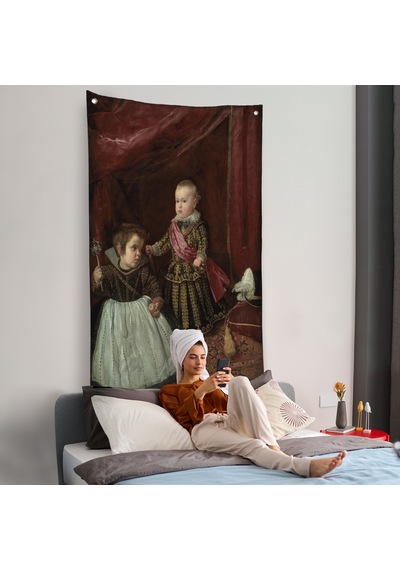 Diego Velázquez - Prens Balthasar Charles Cüceyle Birlikte Duvar Örtüsü-7282
