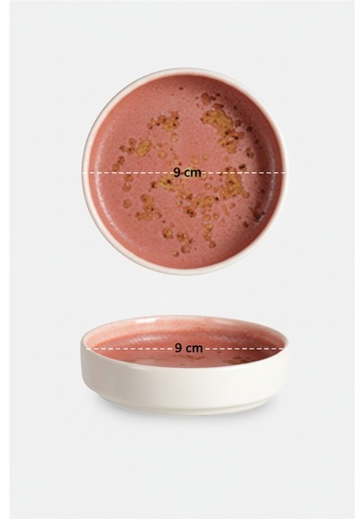 Elipse Shape Rosa Tabak 9 Cm Şık Ve Modern Porselen Sunum Tabağı