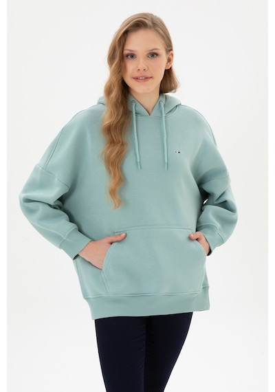 U.S. Polo Assn. Kadın Mint Şardonlu Kapüşonlu Sweatshırt 50313567-VR090