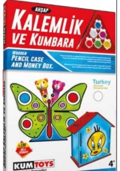 Kumtoys Ahşap Kalemlik ve Kumbara