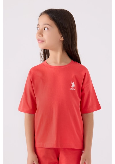 U.S. Polo Assn. U.s. Polo Assn Kız Çocuk Pembe Bermuda Takım Us1848-c-v8 Pembe