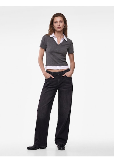 Koton Çift Kumaş Kullanımlı Katmanlı Slim Fit Kısa Kollu Gömlek Detaylı Tişört Gri 7wak70010ek Koton Çift Kumaş Kullanımlı Katmanlı Slim Fit Kısa Kollu Gömlek Detaylı Tişört Gri 7wak70010ek