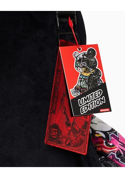 Sprayground Split Cybershark Moneybear Teddy Bear Backpack, Sınırlı Üretim Lüks Sırt Çantası Renkli Çok Renkli