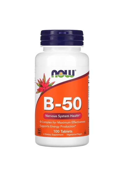 Now Foods B-50 Choline İnositol Paba Nervous System Health 100 Tablet