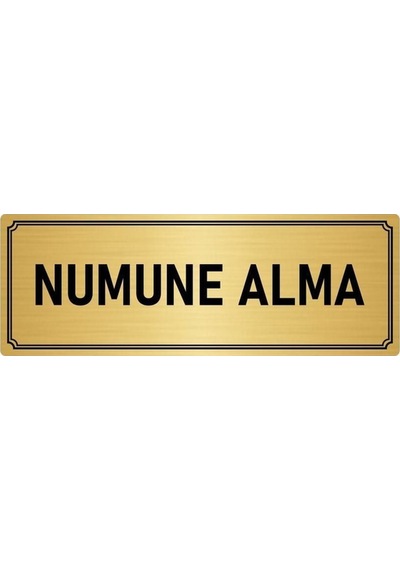 Metal Yönlendirme Levhası, Departman Kapı Isimliği Numune Alma 5x20 Cm Altın Renk