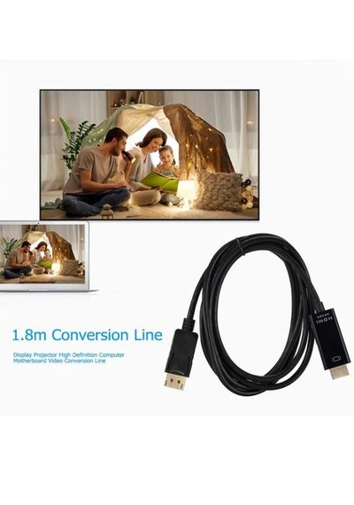 Displayport To Hdmi Kablo Altın Uçlu 4k 1.8mt Yüksek Çözünürlük