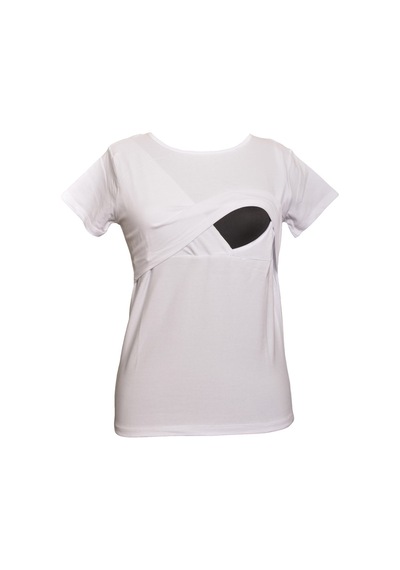 Luvmabelly Maternity 2501 2516 Pamuklu Lohusa Emzirme Tshirt 9 Renk Mevcut -beyaz