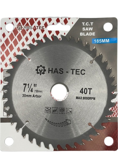185 Mm Ahşap & Sunta Kesici Testere T.c.t Saw Blade Ø185x1.3x30 Mm 40t