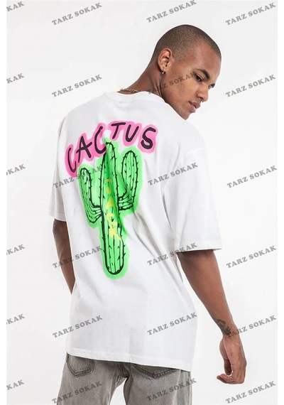 Startmore Cactus Oversize T-shirt Beyaz