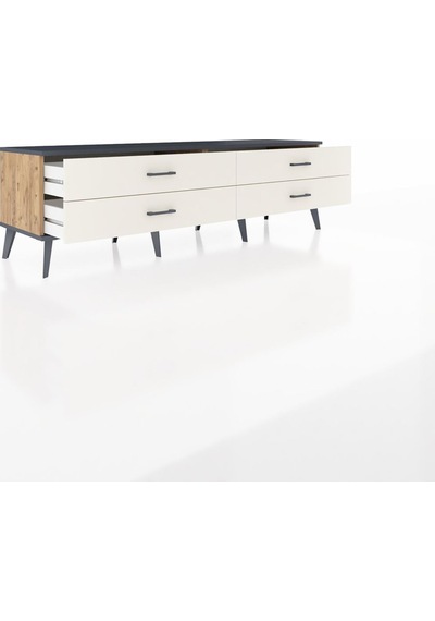 Hyperion Tv Ünitesi 4 Çekmeceli 176x44x51 Çam-antrasit/aytaşı Antrasıt/aytası