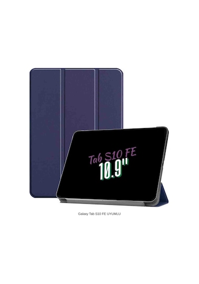 Galaxy Tab S10 Fe Uyumlu 10.9" Katlanabilen Standlı Smart Cover Akıllı Tablet Kılıfı Kapaklı Kılıf ROSE GOLD