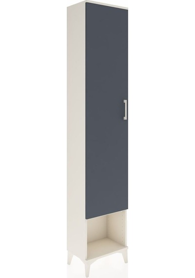 Arges Dolap 2 Raflı Tek Kapaklı Tek Askılı 44x30x221 Aytaşı-antrasit Aytası