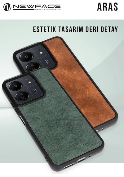 Newface Samsung Galaxy A06 Kılıf Aras Deri Kapak - Kırmızı