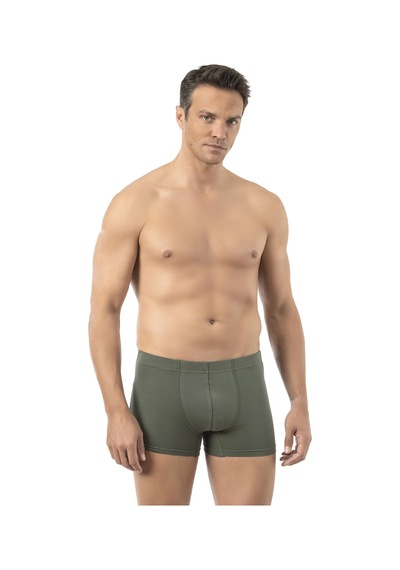 Özkan Underwear Özkan 12024 Erkek Pamuklu Likralı Süprem Esnek Rahat Boxer Şort Haki
