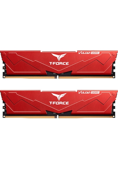 Team T-force Vulcan Red 16gb 1x16gb 6000mhz Ddr5 Cl38 Gaming Ram Flrd516g6000hc38j01