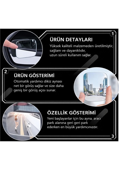 Mega Oto Market Araç Kör Nokta Aynası 6.2x 4.6 Cm Dikdörtgen