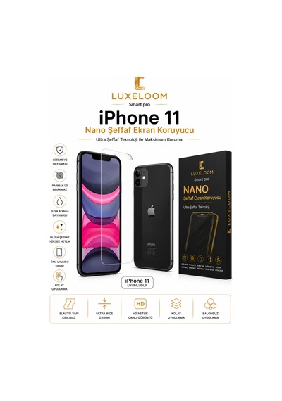iPhone Uyumlu 11 Nano Şeffaf Ekran Koruyucu