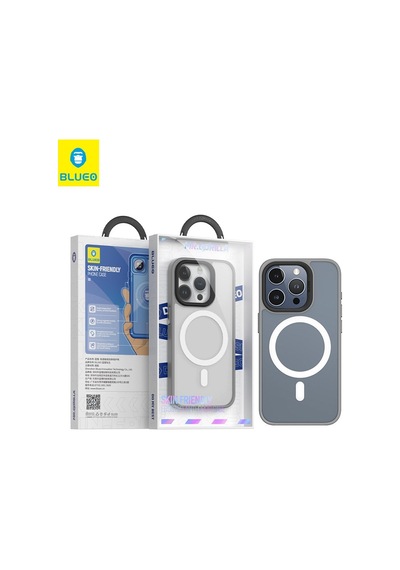 Apple Uyumlu iPhone Blueo 15 Gri Frosted Skin Friendly Telefon Kılıf.