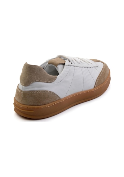 Bambi Bej Hakiki Deri Erkek Sneaker E01087114702 Bej