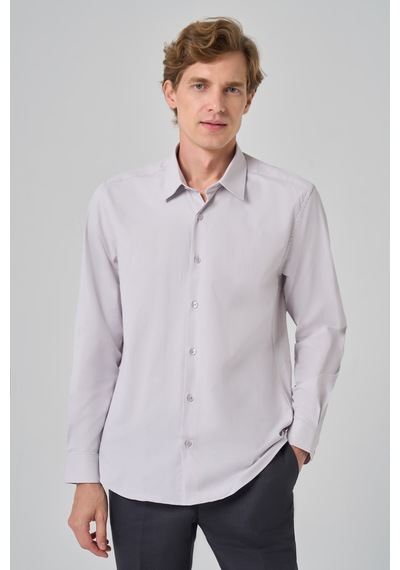Morven Erkek Gri Slim Fit Sert Yaka Gömlek 26mc004003100 Gri