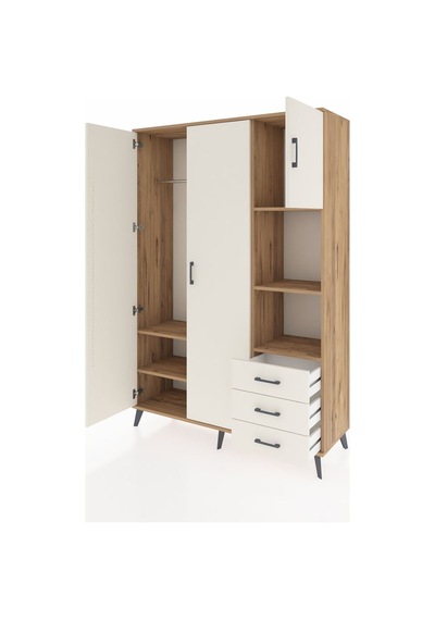 Hyperion Dolap 5 Raflı 3 Çekmeceli Tek Askılı 132x44x195 Çam-aytaşı/aytaşı Aytası/aytası Hyperion Dolap 5 Raflı 3 Çekmeceli Tek Askılı 132x44x195 Çam-aytaşı/aytaşı Aytası/aytası