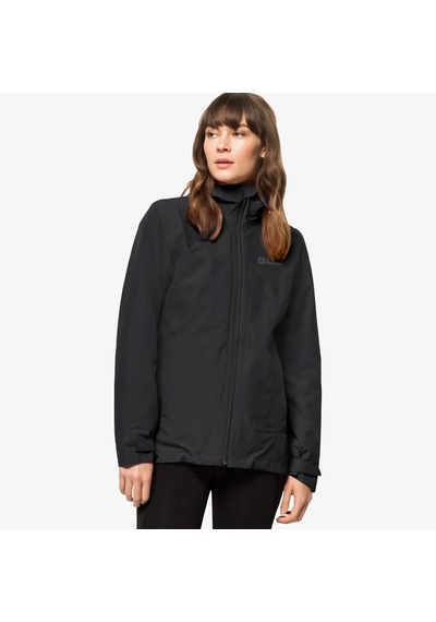 Jack Wolfskin Moonrise 3in1 Kadın Siyah Outdoor Ceket 1115621 Siyah