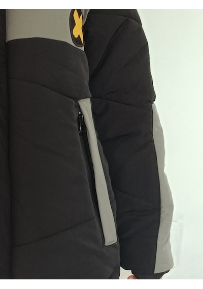 Casabony Gri Siyah Su Geçirmez Parçalı Elyaflı Unisex Çocukmont Gri - Siyah