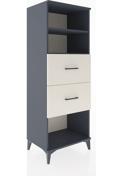 Hyperion Dolap 2 Raflı 2 Çekmeceli 60x44x163 Antrasit-aytaşı Antrasit