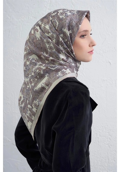 Armine Twill İpek Eşarp -2025/2026 -94162d Krem,gri-83