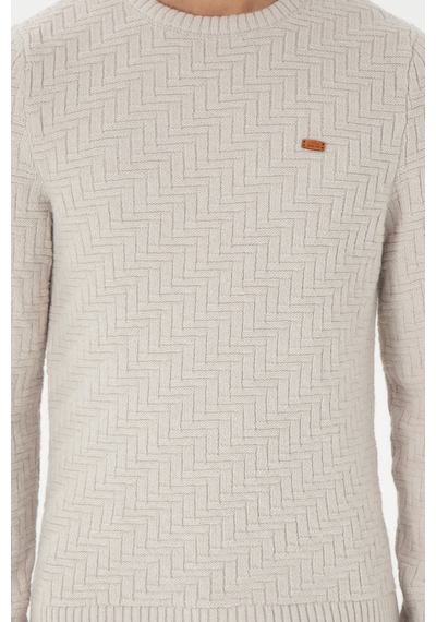 U.S. Polo Assn. Erkek Slim Fit Bisiklet Yaka Taş Kazak 50297050-VR049