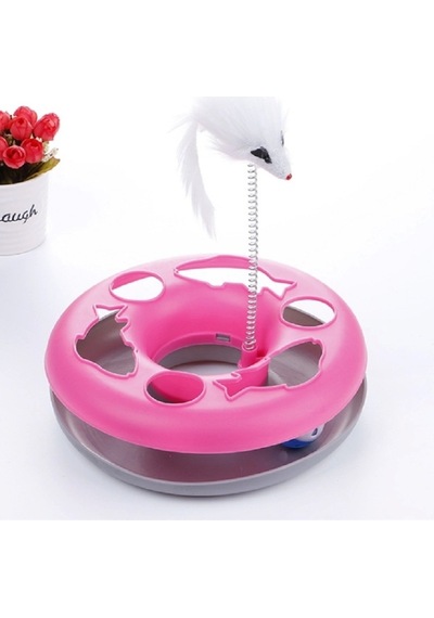 Mixpet Yaylı Fareli Dönen Toplu Kedi Oyuncağı 24.5 x 24.5 x 7 CM