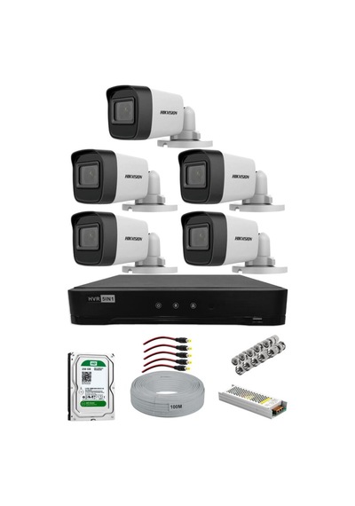 5 Kameralı Hikvision Güvenlik Kamerası Full Set