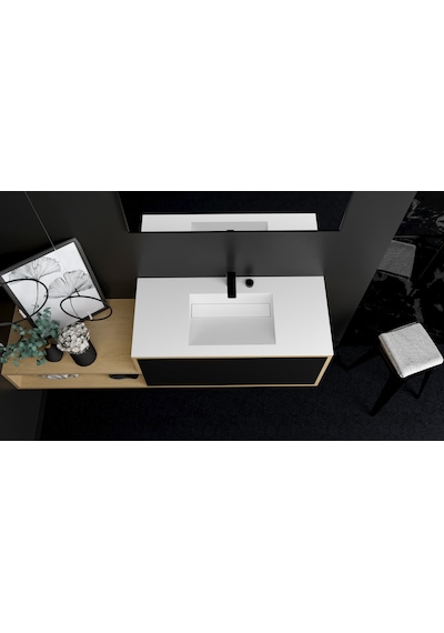 Corian Akrilik Gizli Gider Antibakterial Banyo Eviyesi