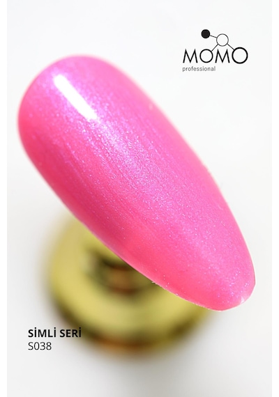 Momo Professional Kalıcı Oje S038 Mavi Sedefli Şeker Pembe 14 Ml