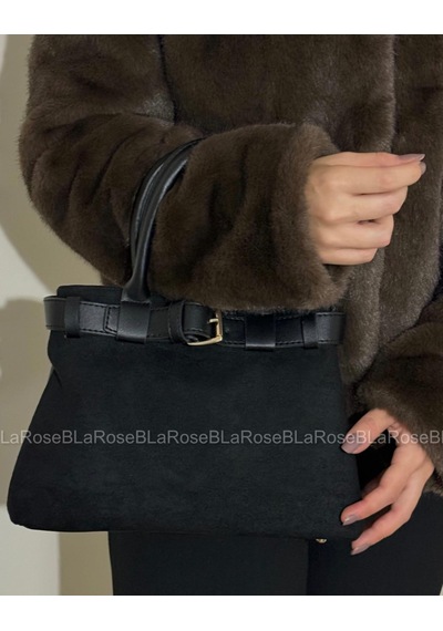 Laroseb Kadın Suni Süet Kemer Detaylı Askılı El Ve Omuz Çantası Taba