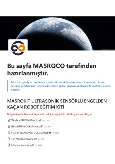 Masrokit U2l-7717 Ultrasonik Sensörlü Engelden Kaçan Robot Eğitim Kiti Fosforlu Sarı Motorlu