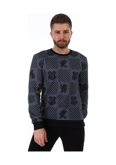 Supra Hogwarts Aop Baskılı Erkek Sweatshirt Füme