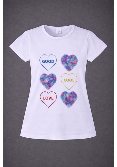 Dıgıl Kids Kız Çocuk Gösteri T-shirt Beyaz - Mavi