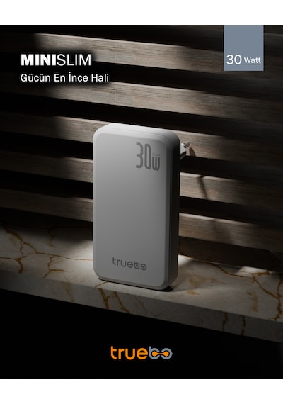 Truebo MiniSlim 30w Hızlı Şarj Adaptörü Truebo MiniSlim 30w Hızlı Şarj Adaptörü